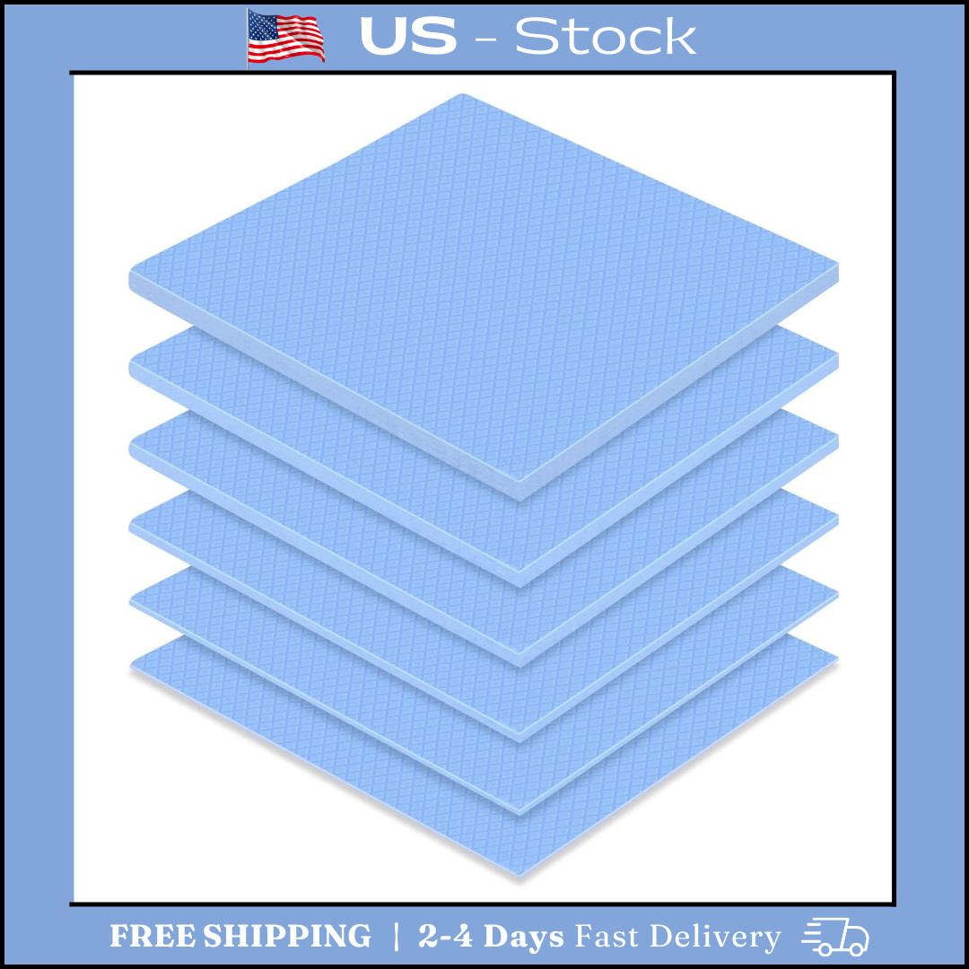 6 Pcs Thermal Pad 100 X 100 Mm, 0.5 Mm, 1 Mm, 1.5 Mm, 2 Mm, 2.5 Mm, 3 Mm Heat Re