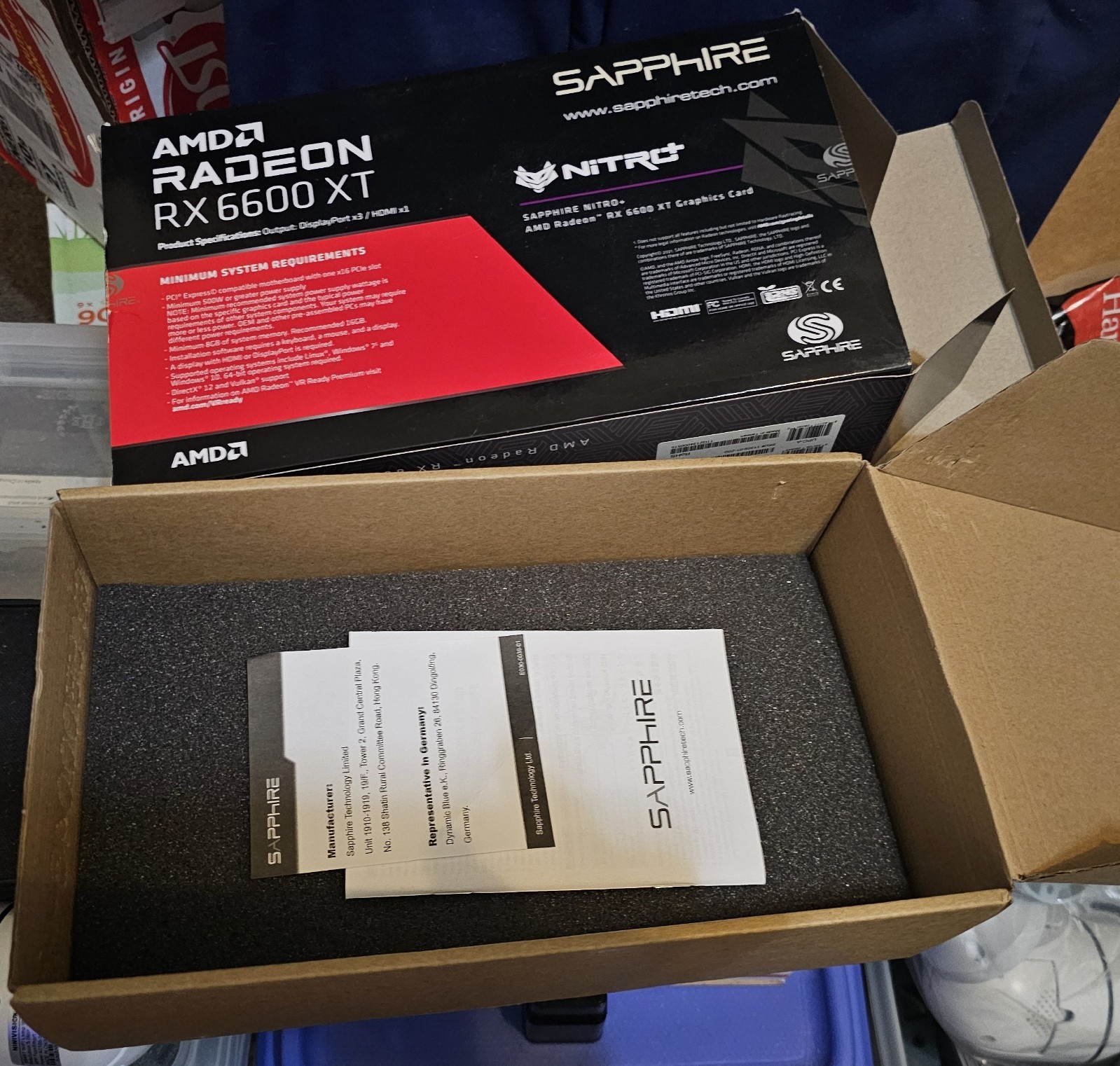 AMD Sapphire Radeon RX 6600 XT NITRO * * BOX ONLY * * GPU NOT INCLUDED