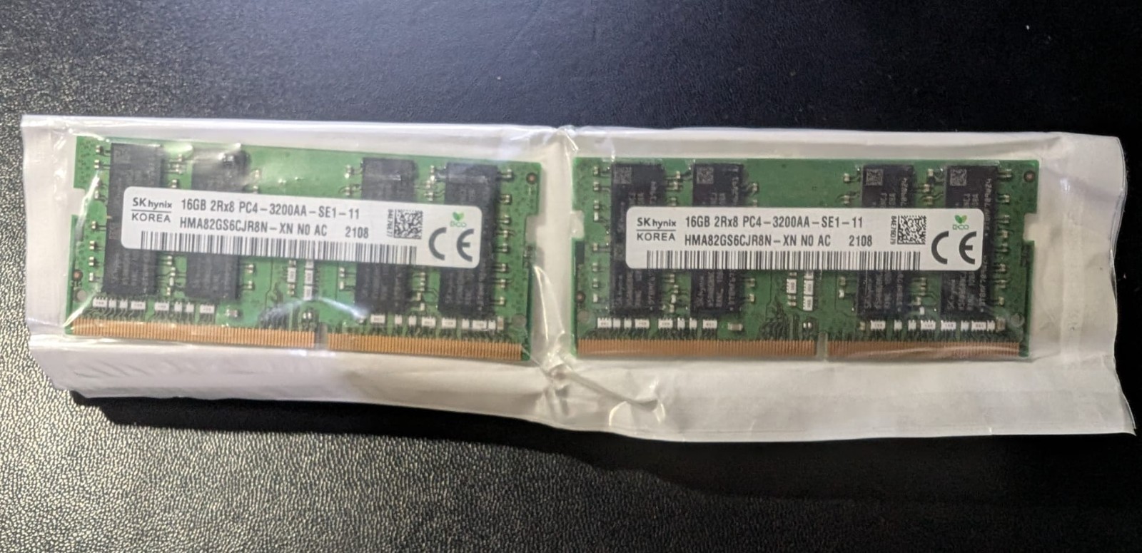 SK hynix 16GB 2Rx8 PC4-3200AA RAM SO-DIMM HMA82GS6CJR8N-XN, HP PN:L47726-001