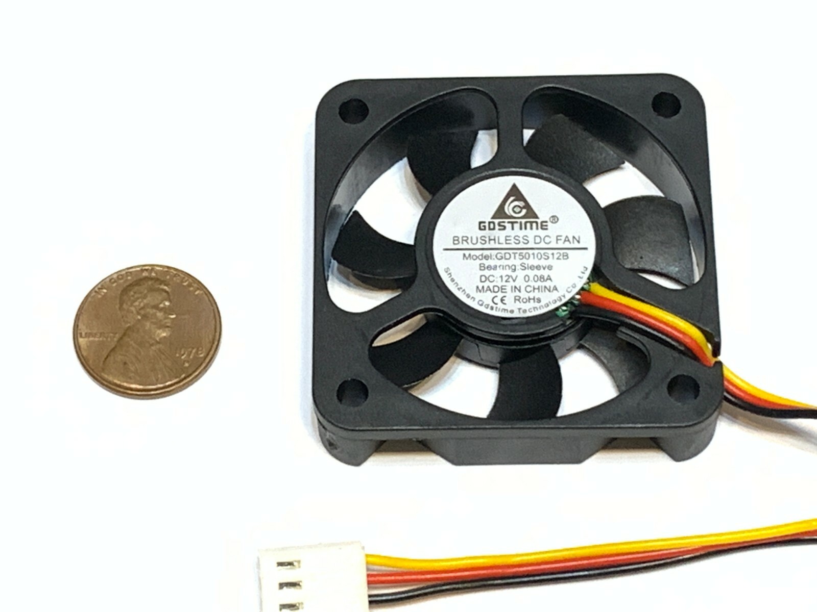 4 Pieces GDstime 12V 5010 3Pin Computer fan 50MM 5CM pc cooling Brushless C41