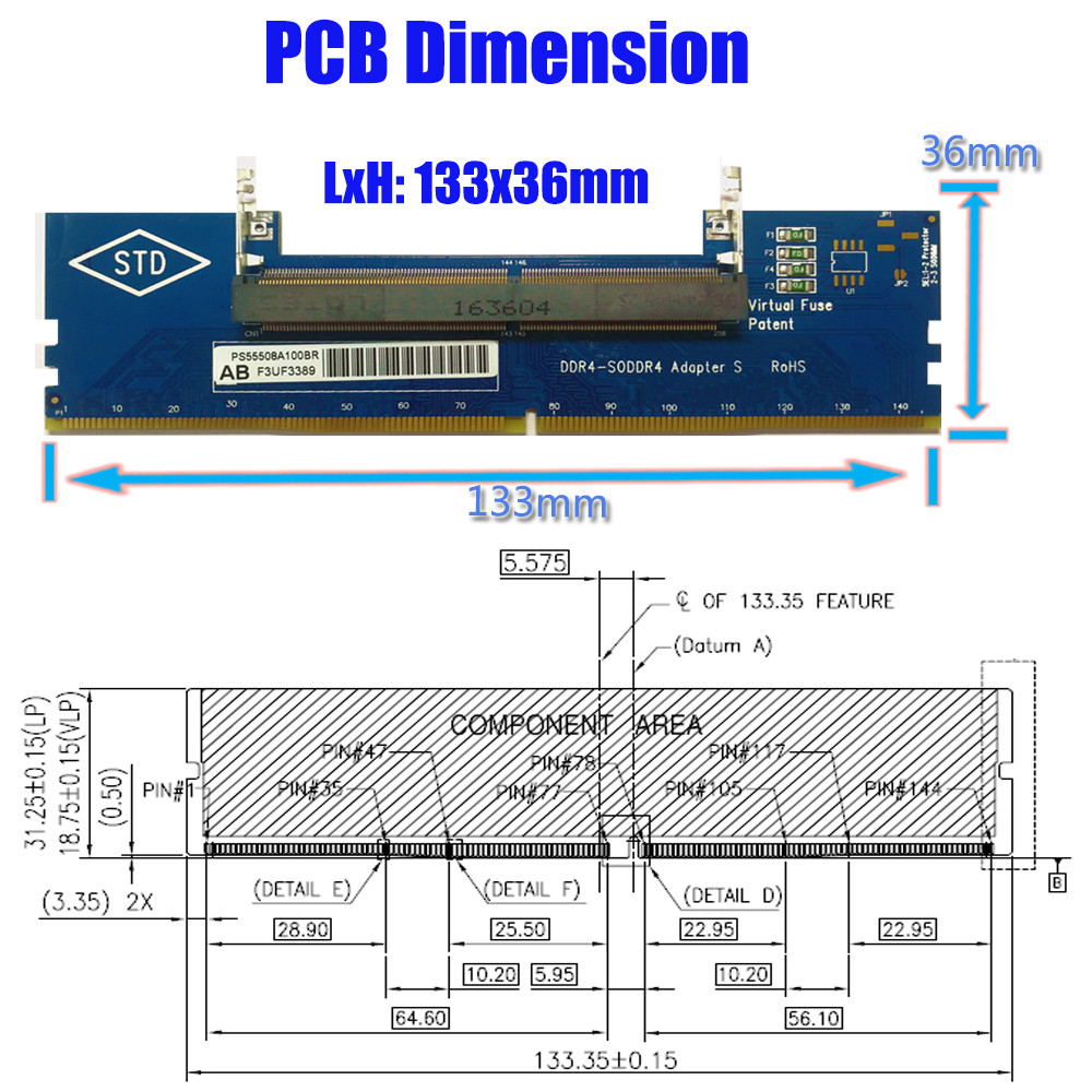 Laptop DDR4 RAM to Desktop Adapter Card Memory Tester SO DIMM to DDR4 Converter