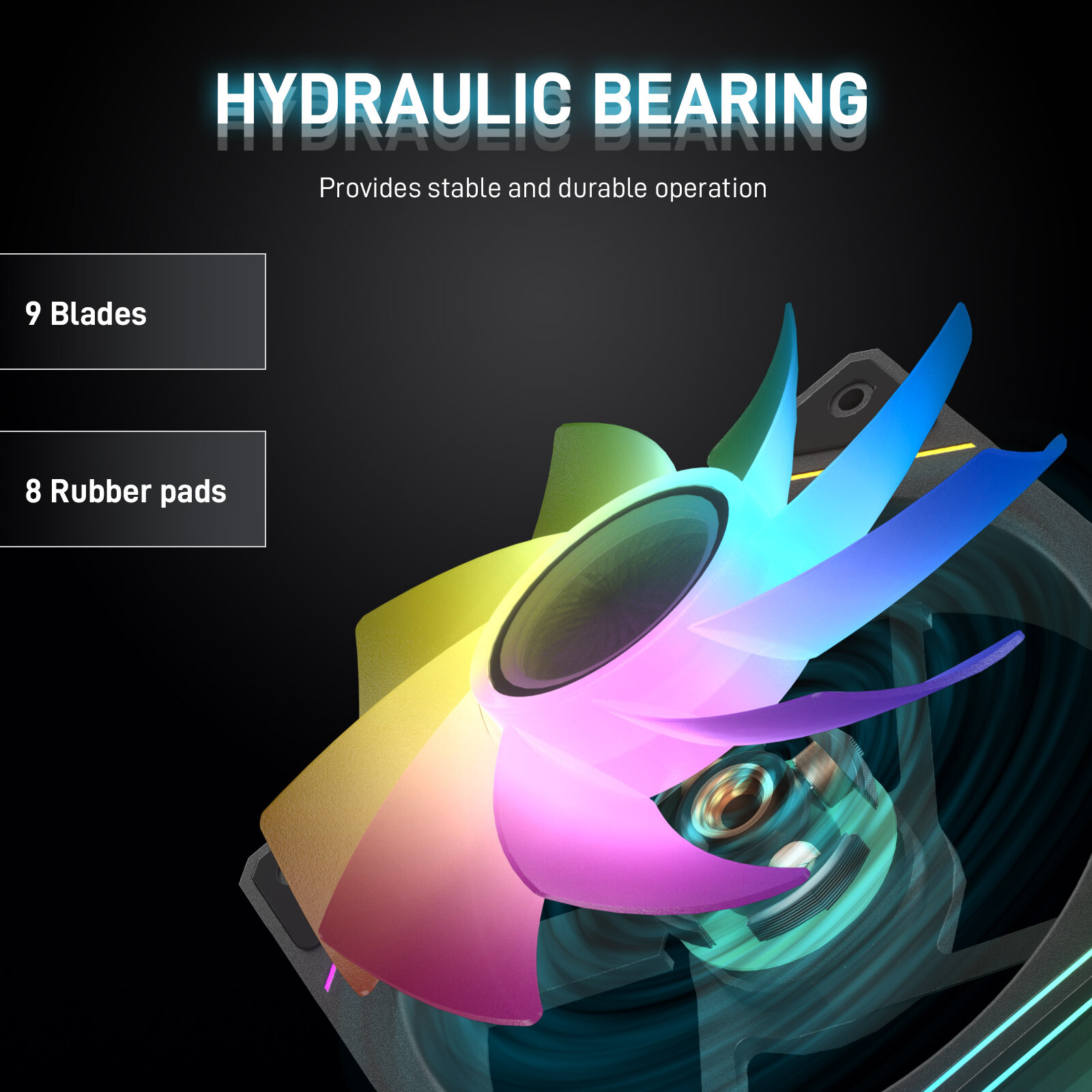 DARKROCK R120-2-Pack 120mm Reverse Installed Infinite Mirror Design PC Fan