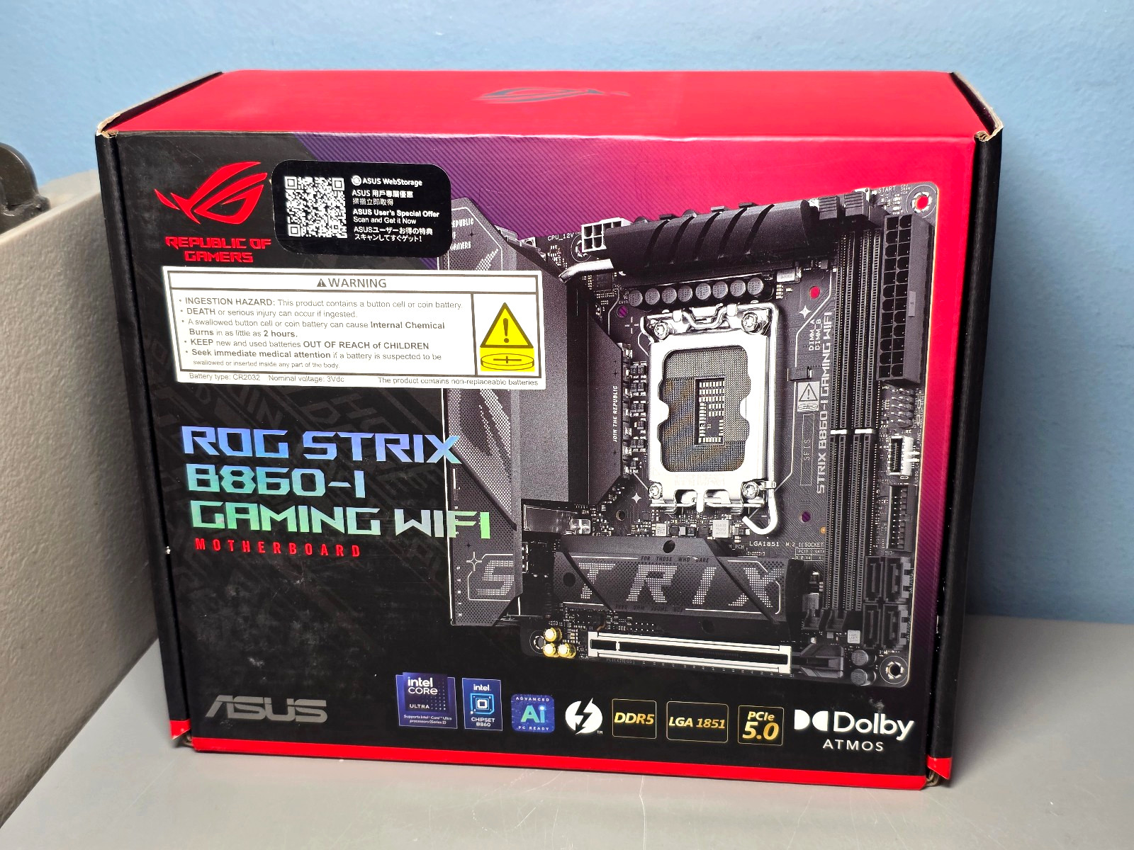 ASUS ROG STRIX B860-I GAMING WIFI B860 LGA 1851 mITX Mini-ITX Intel -SEALED