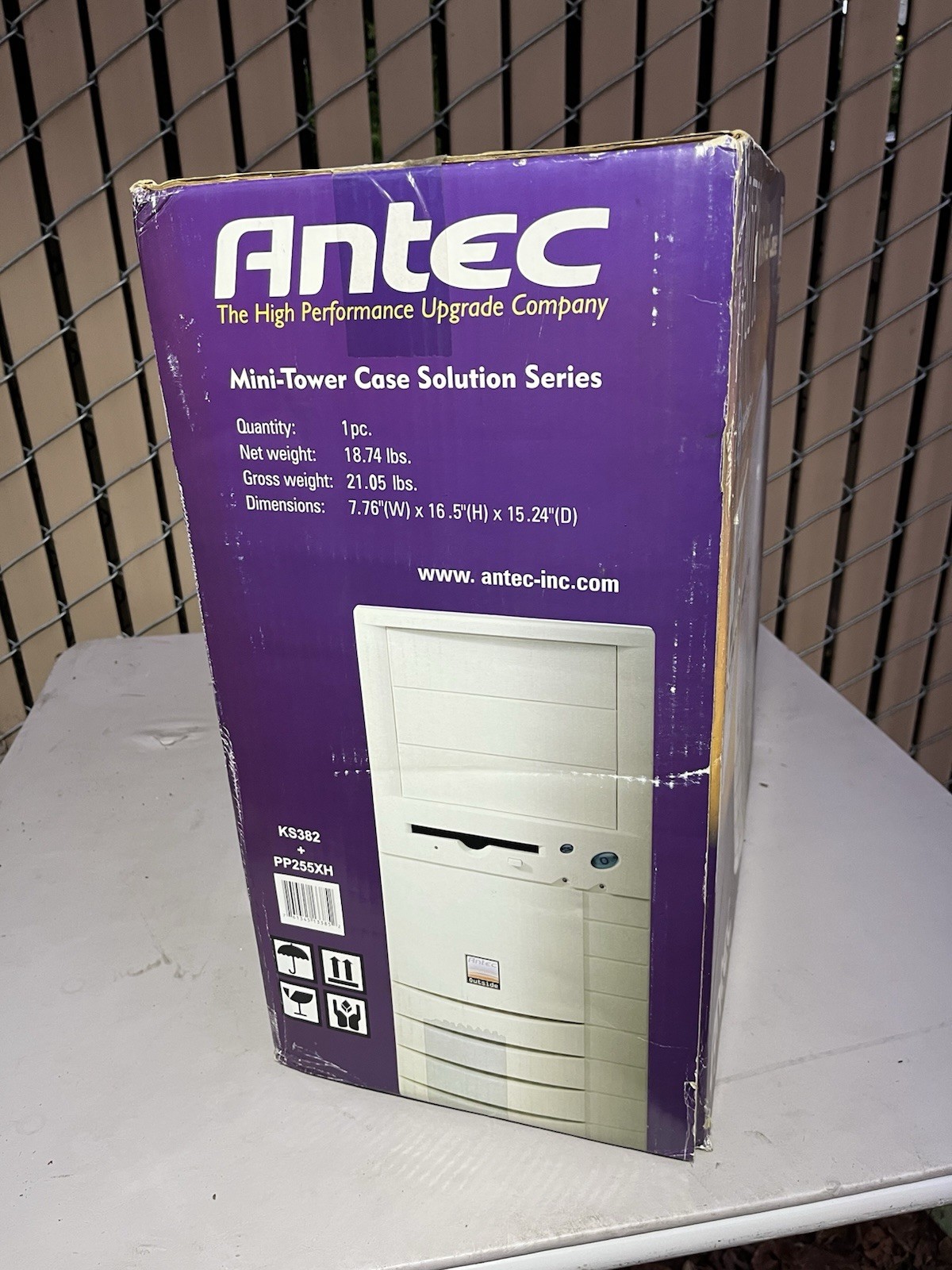 New Antec KS382 ATX Mini-Tower Computer Case PP255XH 250W SmartPower PSU Beige