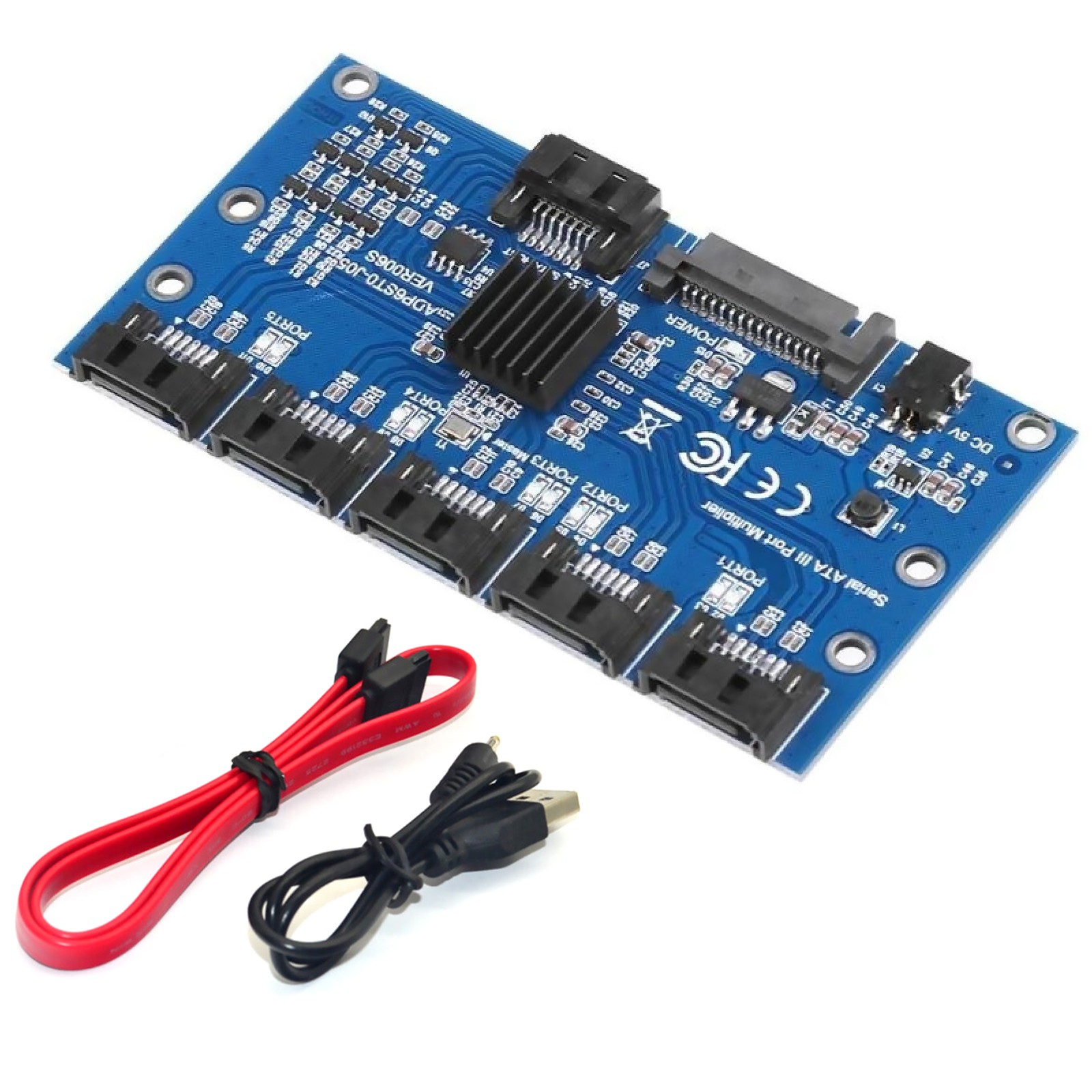 1 To 5 Ports SATA Expansion Card SATA3.0 7PIN Mainboard 6Gbps Riser Card Hub t