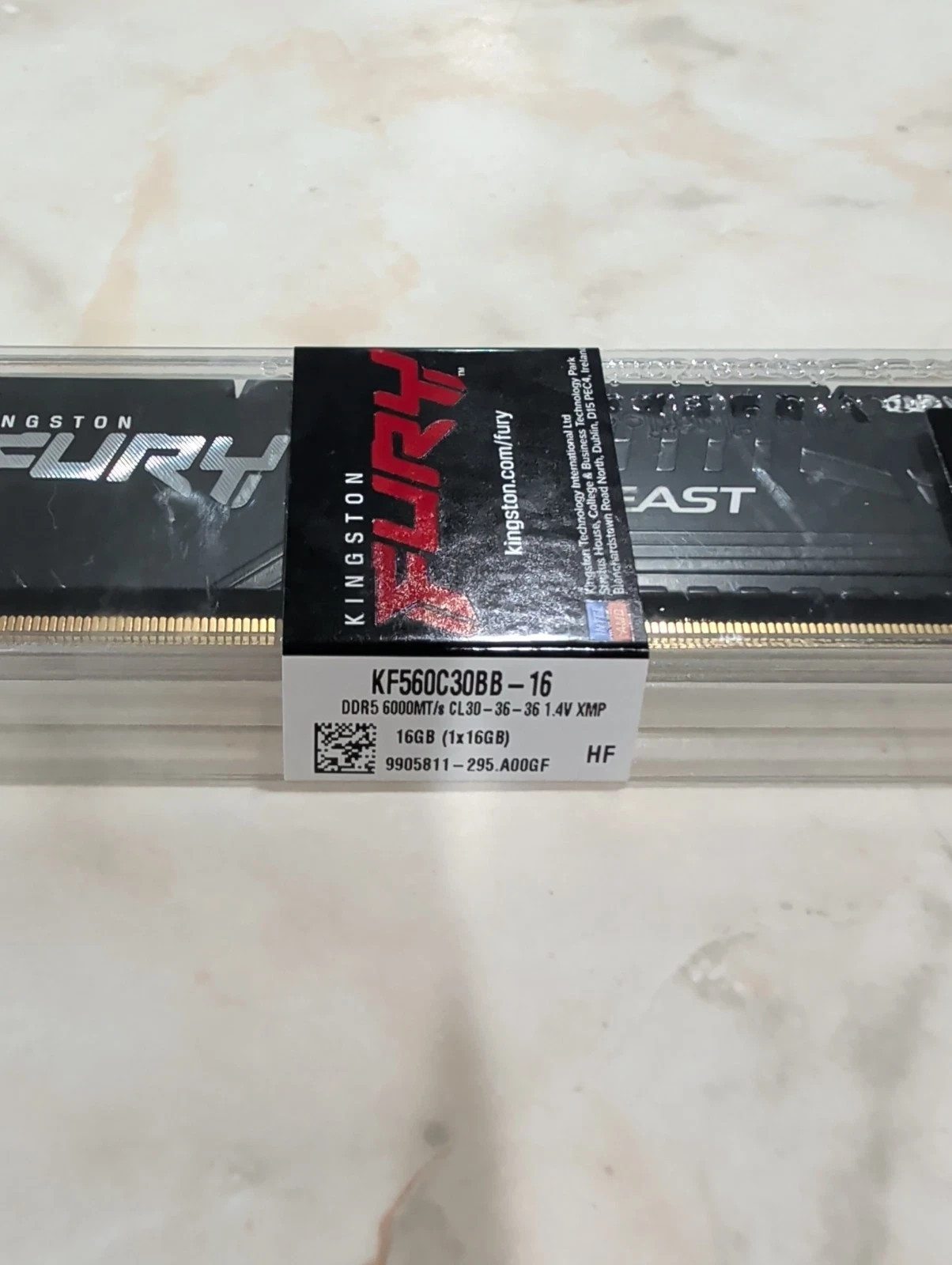 Kingston FURY Beast 16GB DDR5 SDRAM Memory Module 6000MT/s CL30 AMD EXPO XMP 3.0