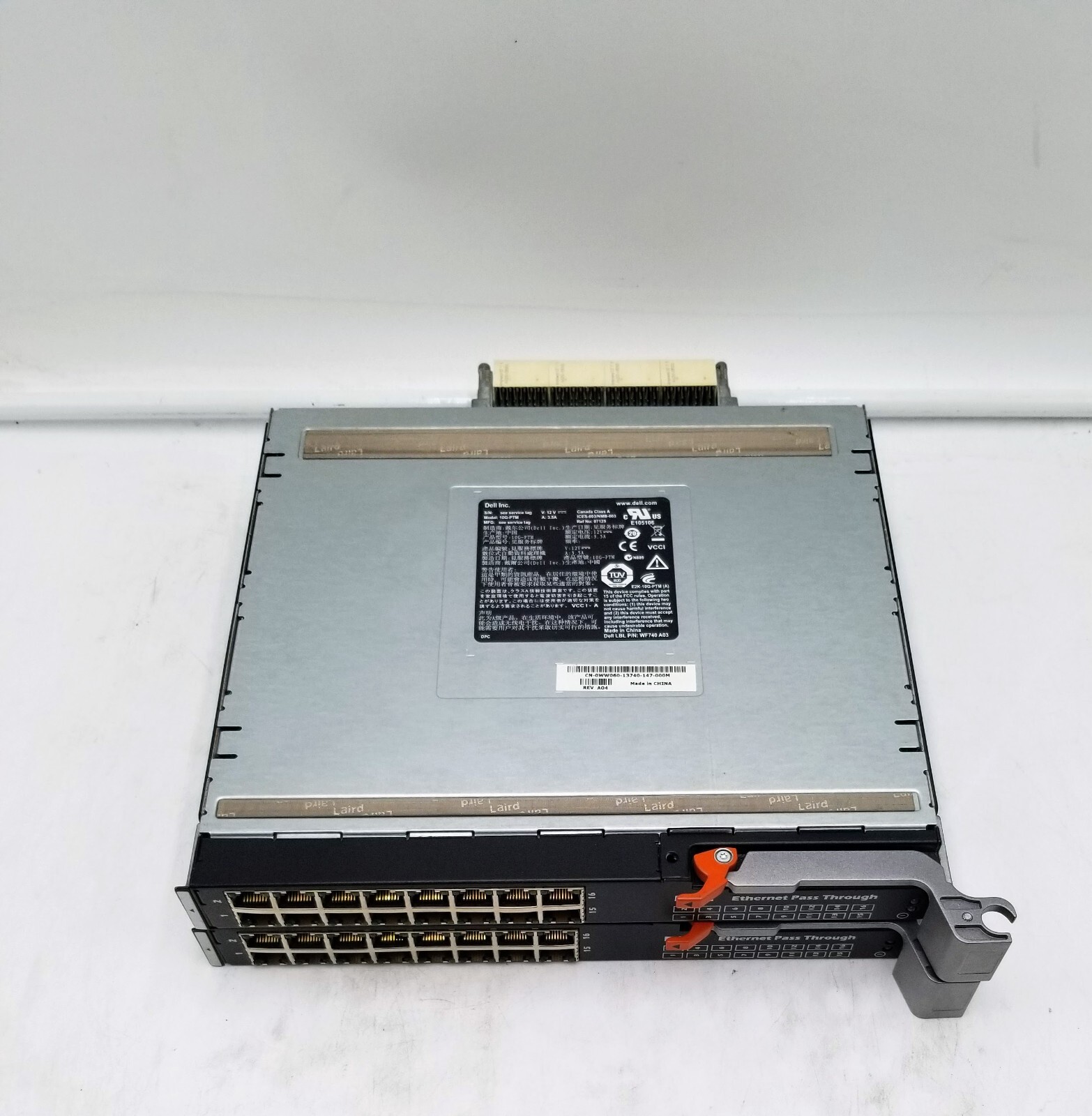 LOT OF (2) Dell 10G 16-Port Ethernet Pass Through Model 10g-ptm