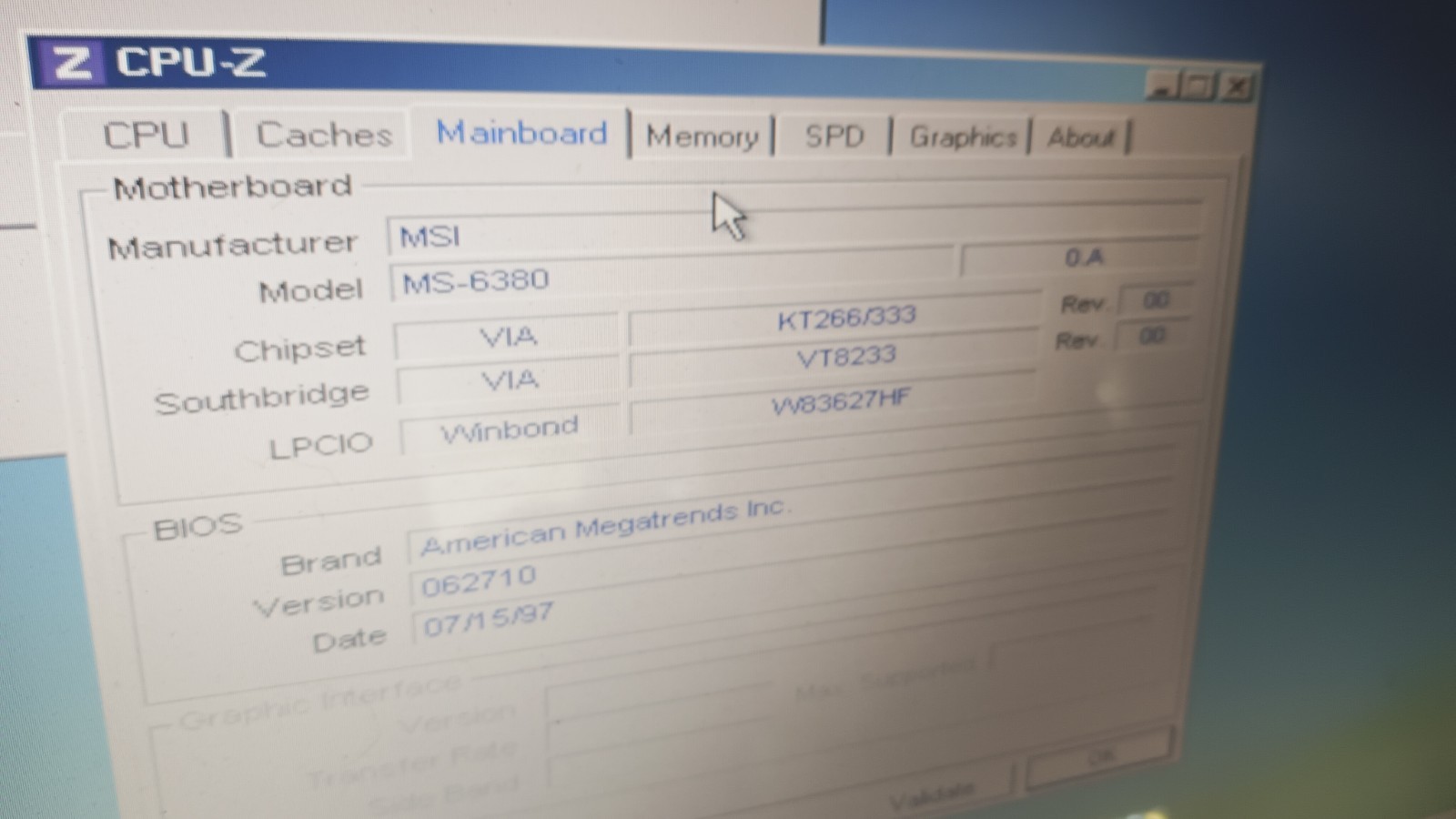 MSI K7T266 Pro Ver 1.0 /MS-6380 LE Socket 462 DDR AGP PCI ATX Motherboard, Works