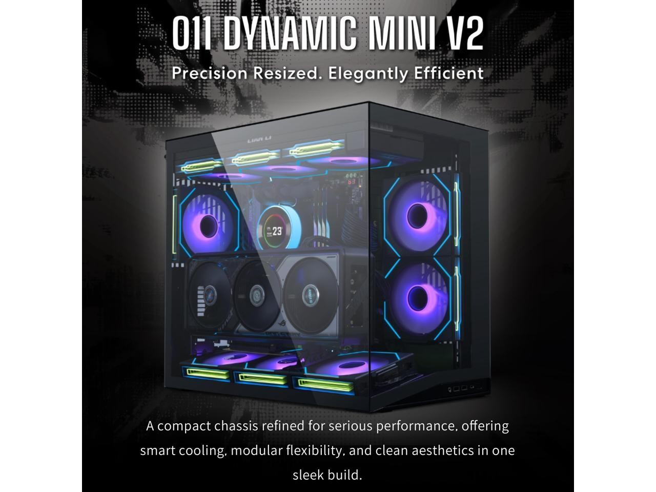 LIAN LI O11D MINI V2 Flow | Compact ATX Mid-Tower Airflow Computer Case | Panora