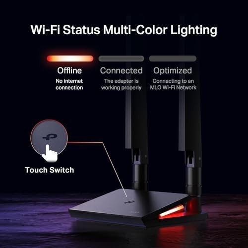 Tri-Band WiFi 7 PCIe Card for Desktop PC, Bluetooth 5.4, Multicolor LED, AMD/Int