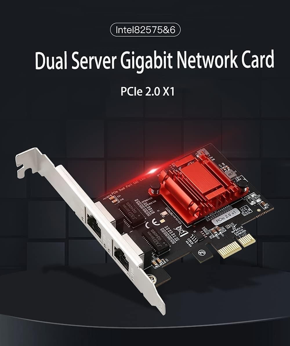 Intel 82575&6 PCIe1X 1G Dual RJ45 Port Ethernet Server Adapter lan Network Card