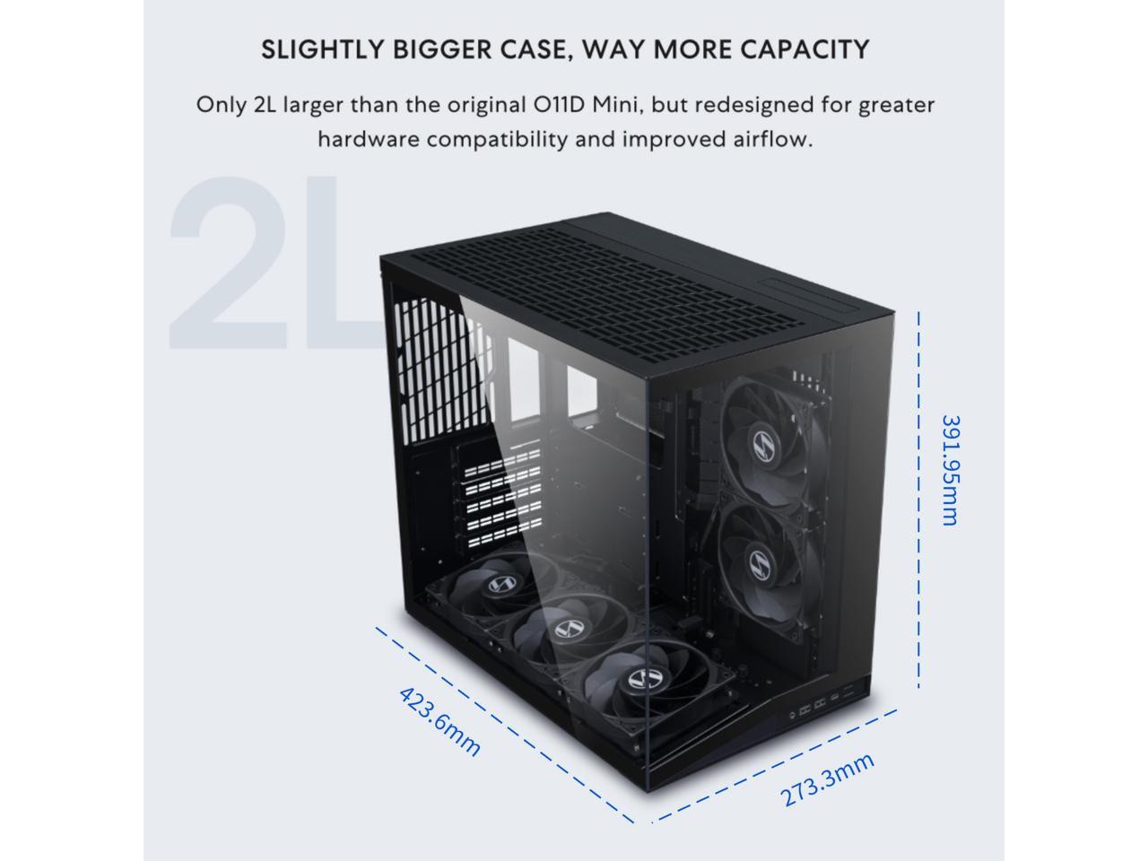 LIAN LI O11D MINI V2 Flow | Compact ATX Mid-Tower Airflow Computer Case | Panora