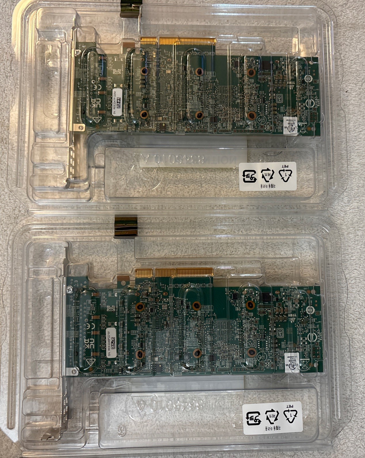 (2) Dell Qlogic QL41164HFRJ Quad Port 10GbE RJ-45 10GBase-T Network Card 33M0K