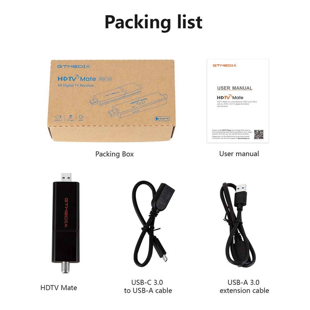 ATSC3.0/1.0 OTA Signal Meter, USB3.0 TV Tuner Stick Digital Terrestrial Signal