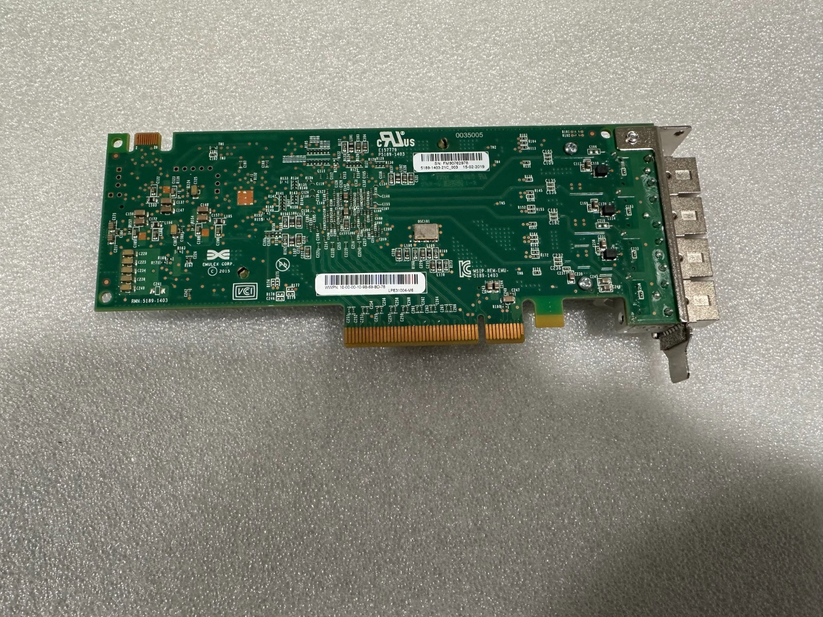 Emulex LightPulse LPe31004-M6 4-Port 16Gb Fibre Channel Adapter Low Profile
