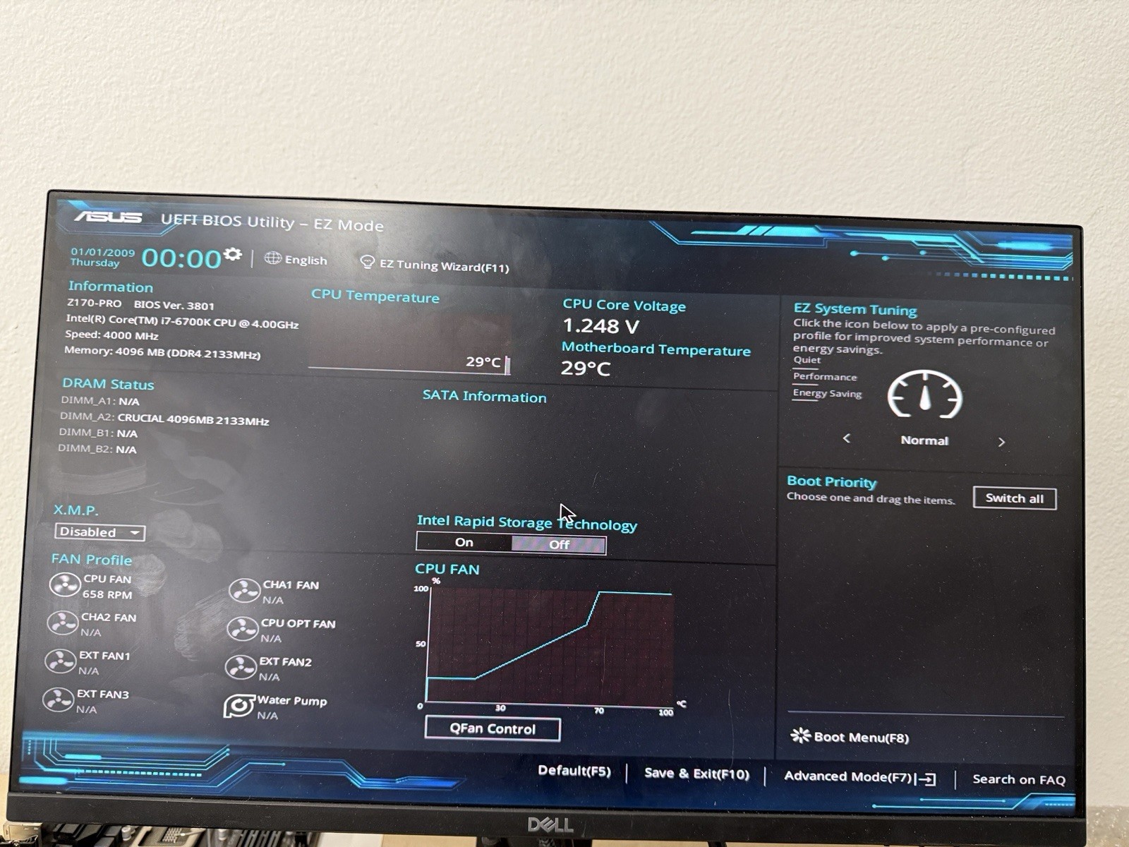 Asus Z170-PRO ATX Motherboard +i7-6700K CPU + I/O Shield Tested