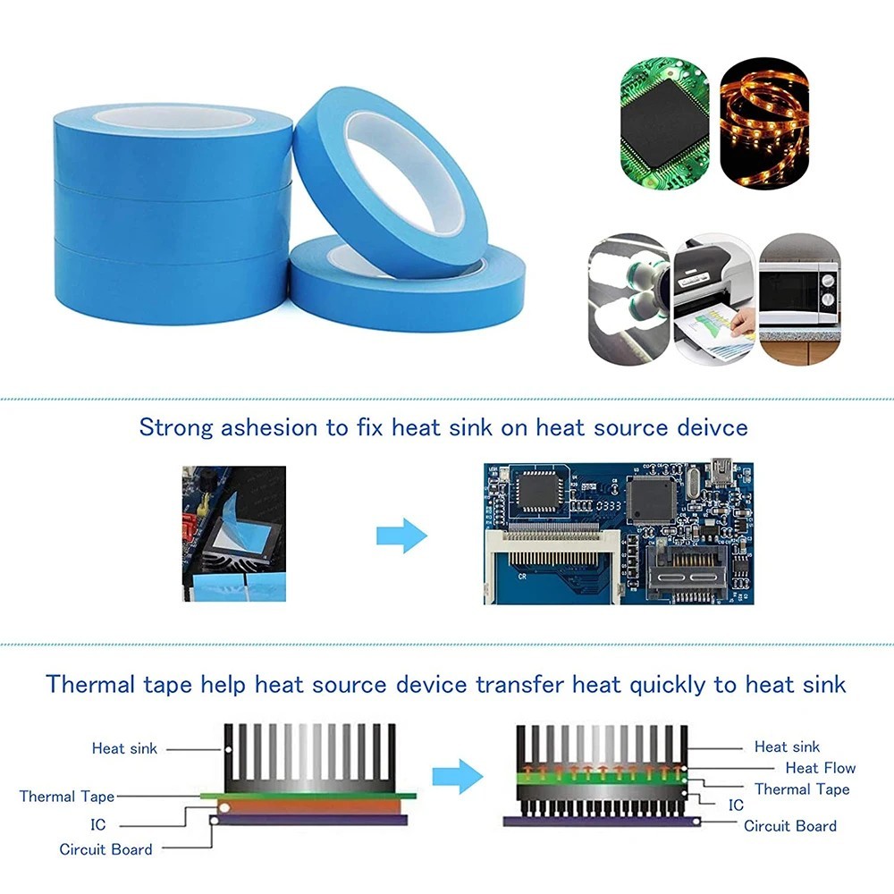 10 M Double-Sided Thermal Adhesive Tape 20mm x 0.3mm Heat Sink CPU GPU LED