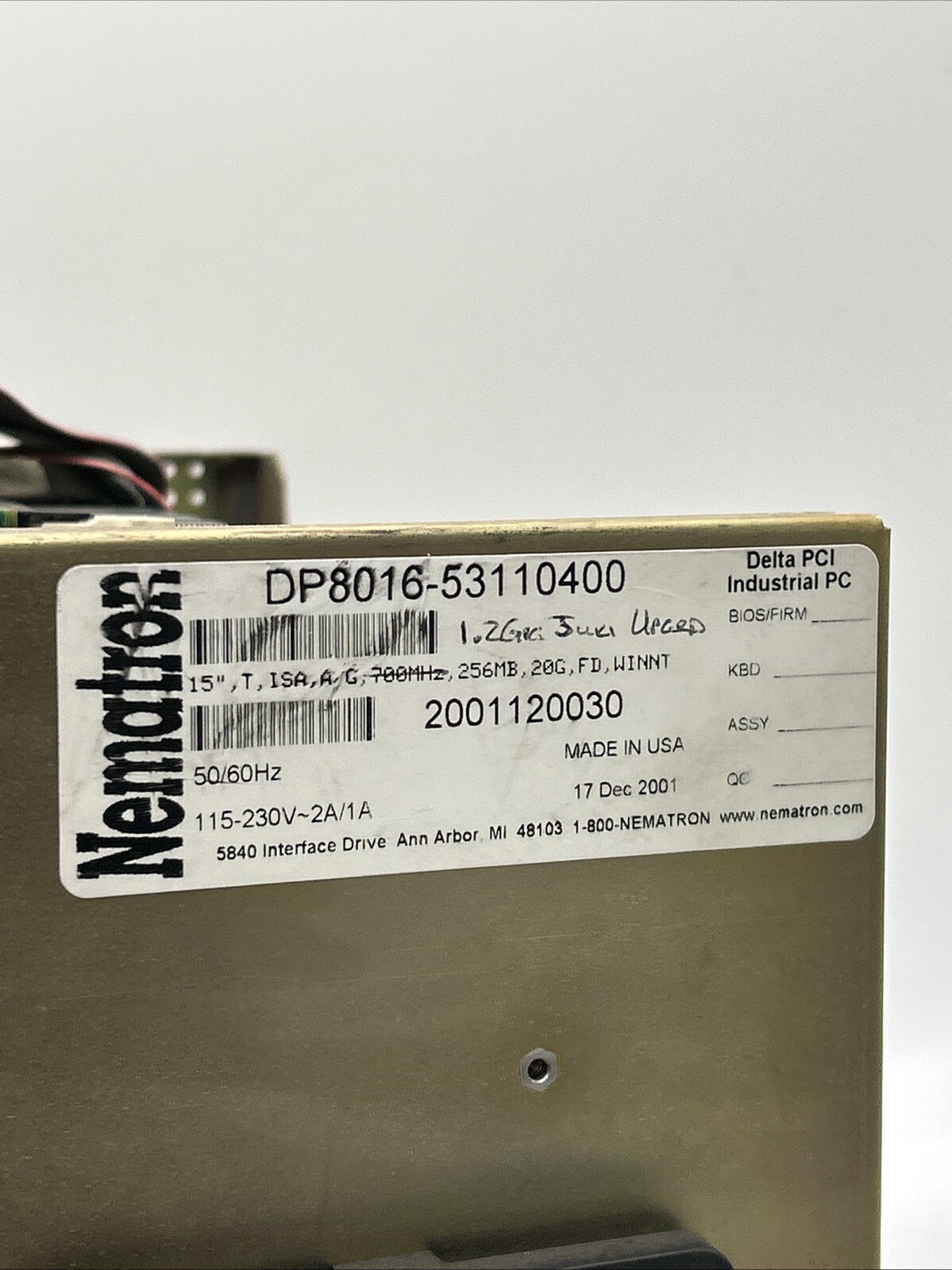 Nematron DP8016-53110400 Industrial CNC Control Screen See Pics 30 Days Warranty