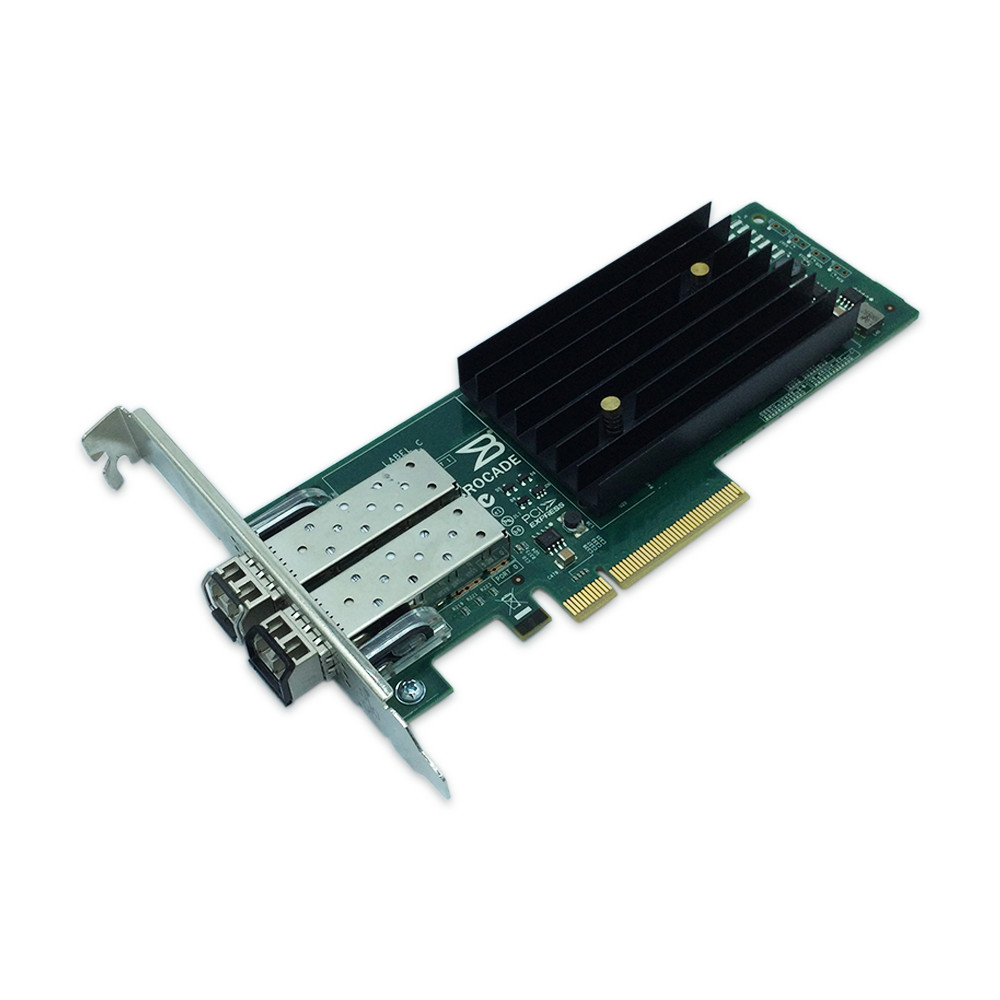 10GbE FCoE Dual Port Brocade NIC PCIe 2.0 x8 HBA Ethernet Card 2x Optics