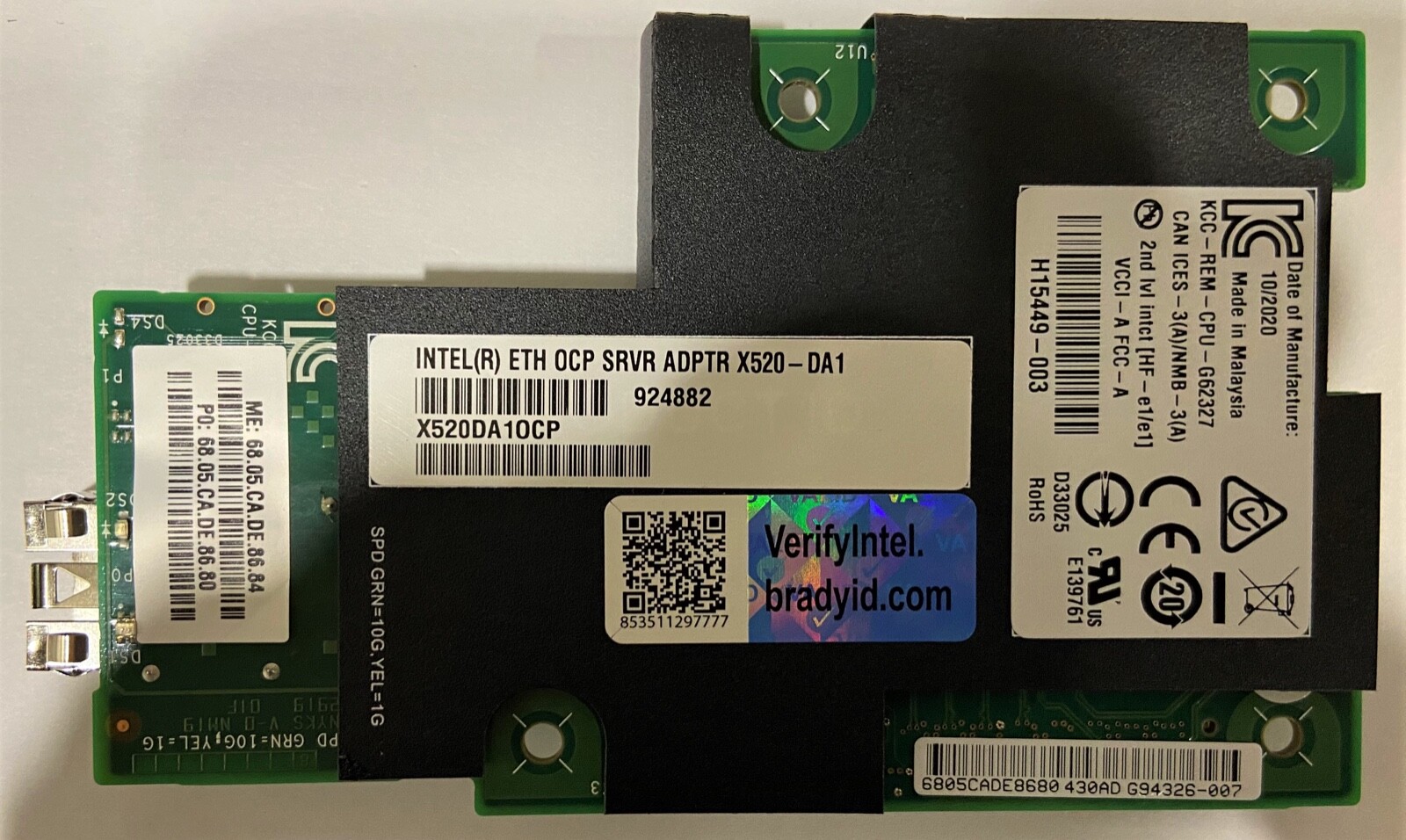 Intel X520-DA1OCP Ethernet Server Adapter X520-DA1 for Open Compute Project NEW