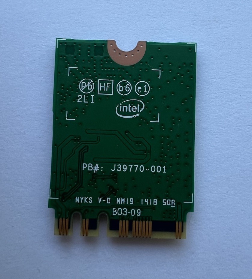 Dell Alienware 17 R5 Intel 9260NGW Killer 1550 Wireless Bluetooth Card 028V8D