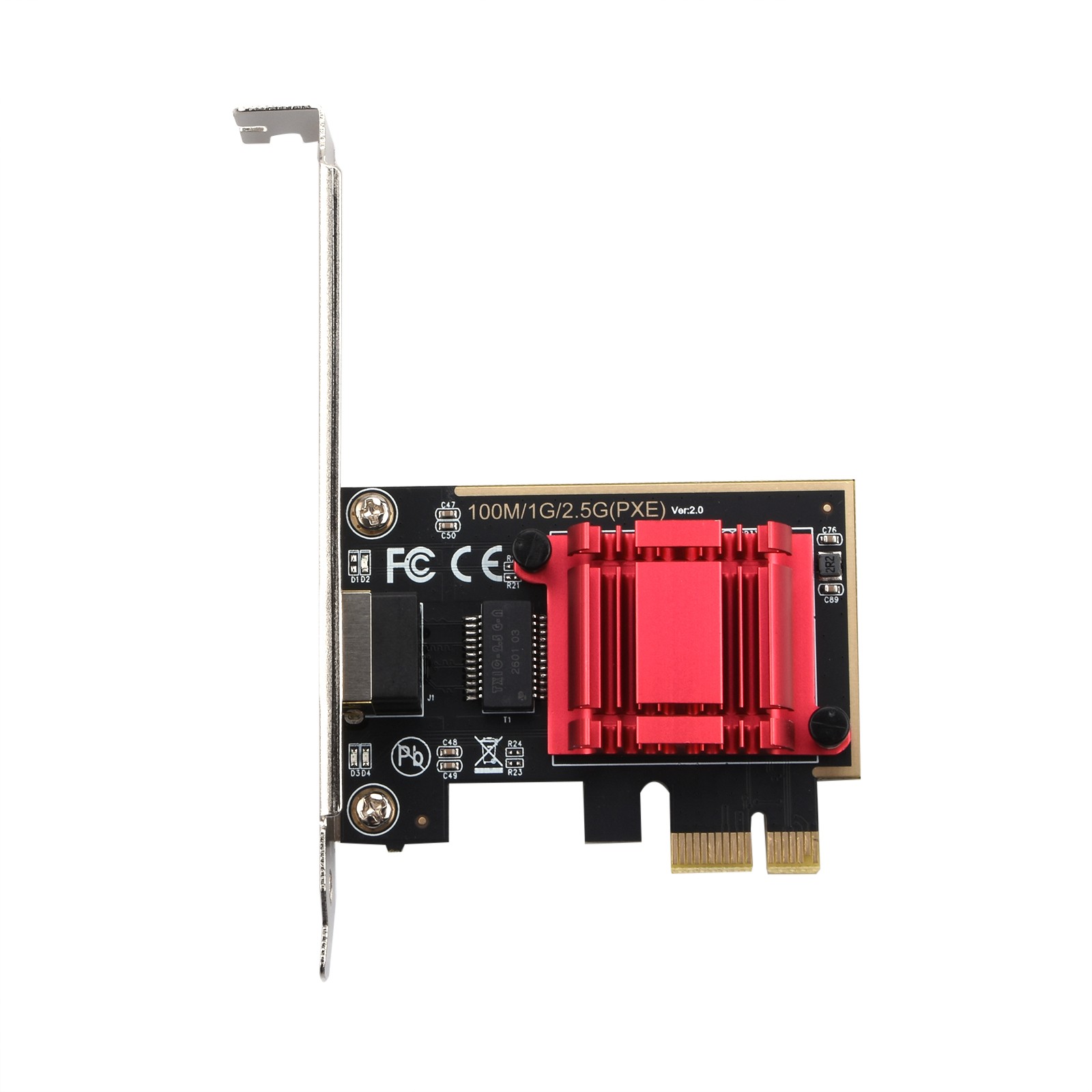 2.5Gdps Network Card PCI Express To RJ45 Slot RTL8125 Clip Gaming Network Card