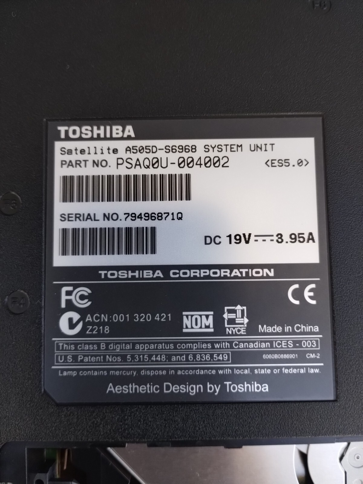 Toshiba Satellite A505D S6968 Laptop 14″ screen assembly