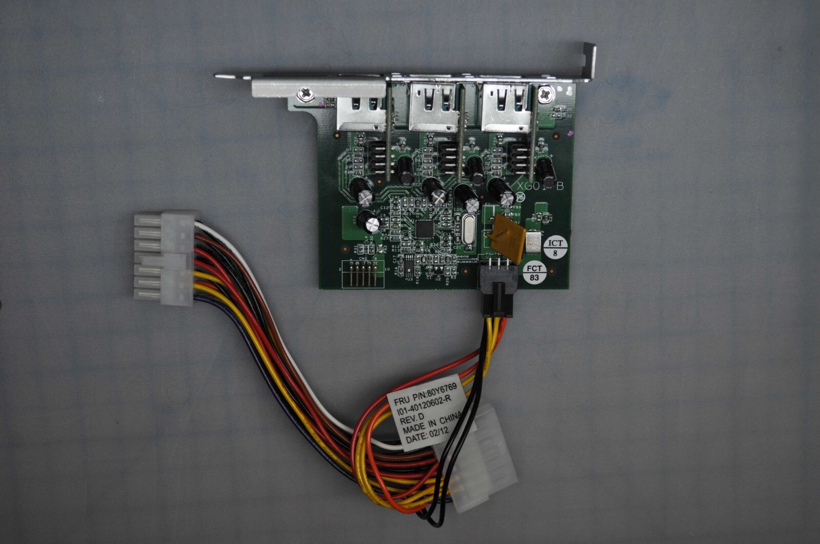 TOSHIBA RPQ 3 Port Powered 12V USB PCIE Card Grade A 80Y6769