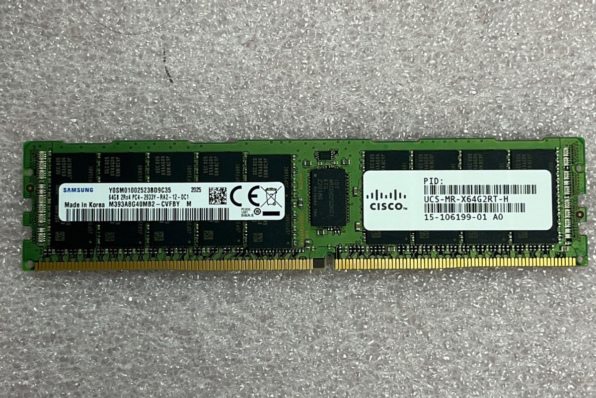 SAMSUNG M393A8G40MB2-CVF 64GB DDR4-2933 MHZ 2RX4 RDIMM 64GB RDIMM UCS-MR-X64G2RT