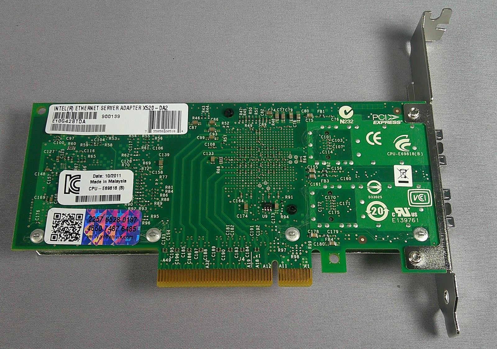 INTEL X520-DA2 Ethernet Server Adapter ***Used Very Good***