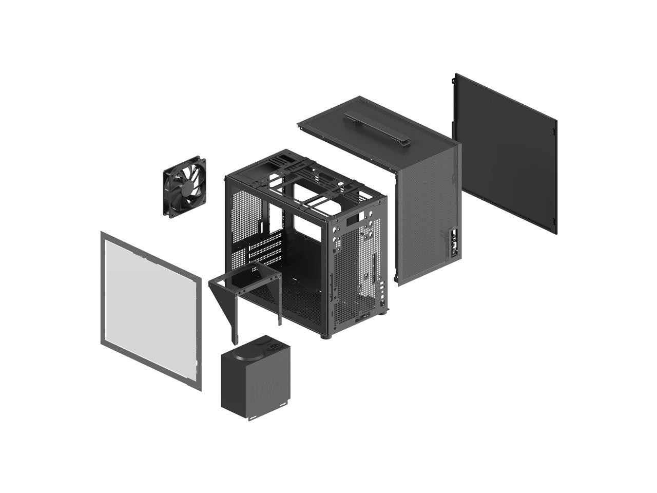 Rosewill Micro ATX Mini Tower PC Case with Pre-Installed 400W Power Supply | Lef