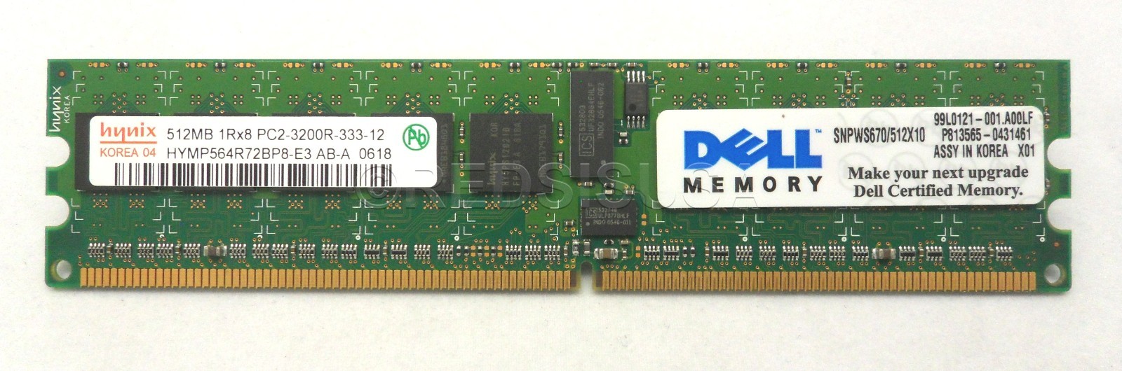 Dell Hynix 512MB 1Rx8 PC2-3200R HYMP564R72BP8-E3