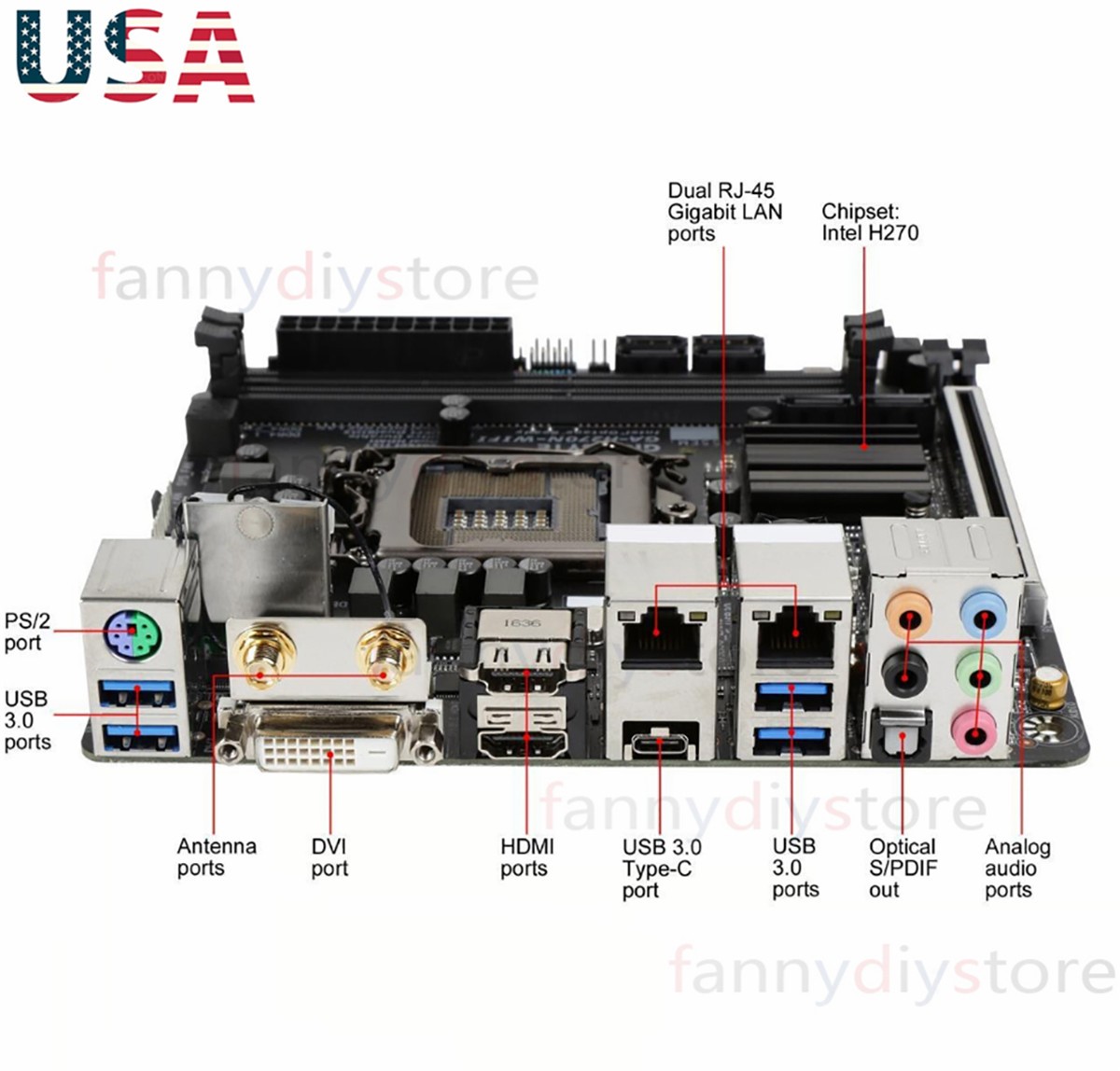 GIGABYTE GA-H270N-WIFI Intel H270 LGA 1151 Intel Mini ITX Motherboards