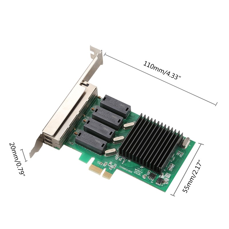 RTL8111H 4x RJ45 PCI-Express X1 Card Gigabit Ethernet Server 4-Port PCIE