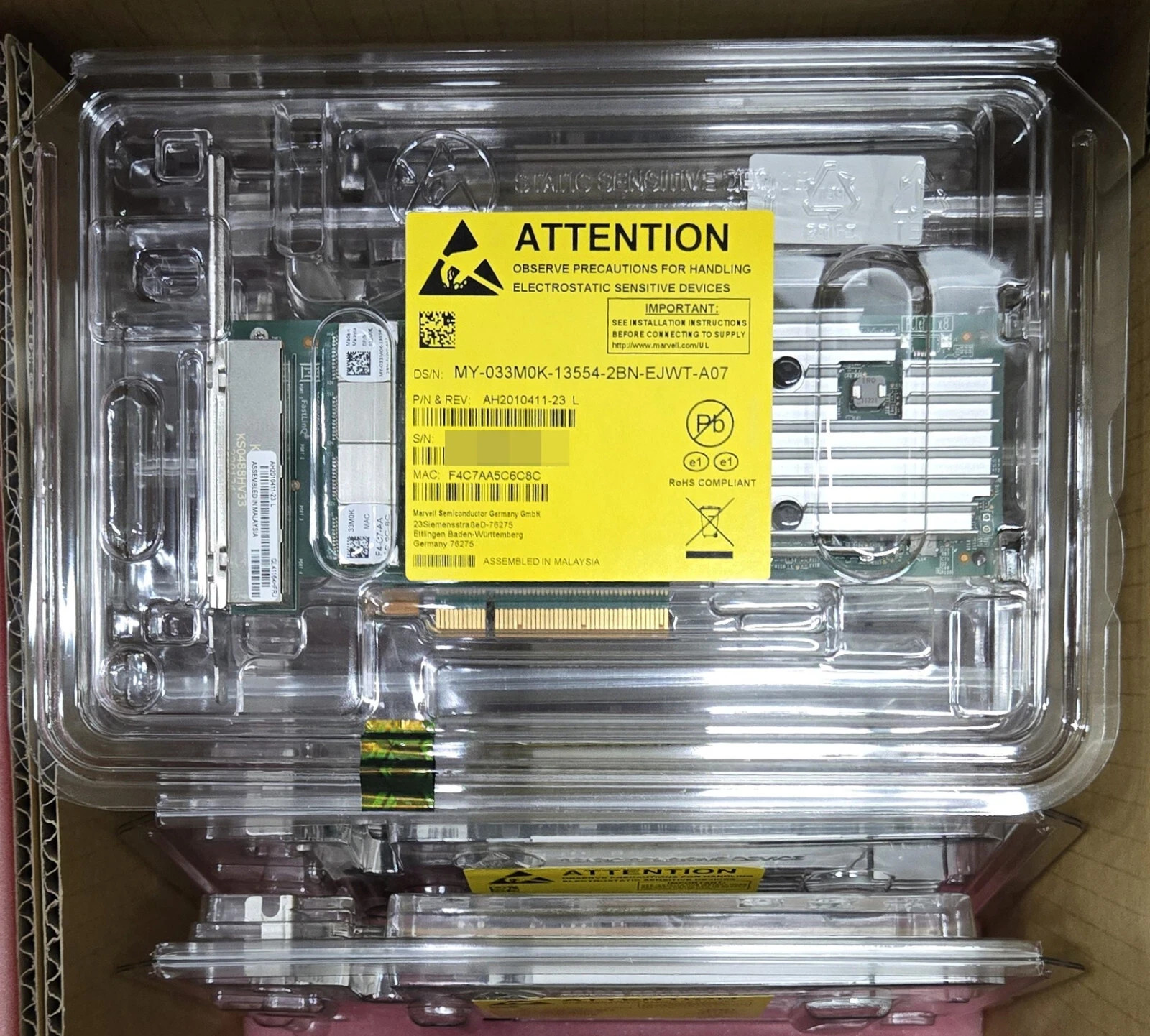 DELL Qlogic QL41164HFRJ Quad 10Gb RJ-45 33M0K Proxmox PFSense OpnSense Win NEW
