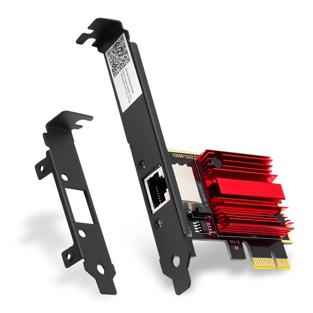 2.5G PCIe Ethernet Network Card with Realtek RTL8125 Gaming NIC Card, 2500Mbp…