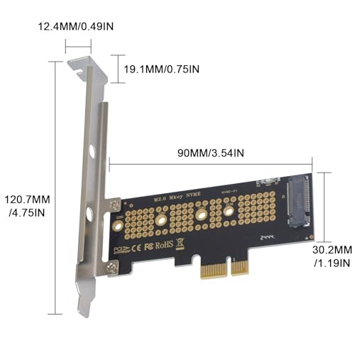 M.2 NVMe SSD to PCI-E 4.0 X1 Adapter, PCI-E M.2 NVMe Expansion PCIe X1 slot
