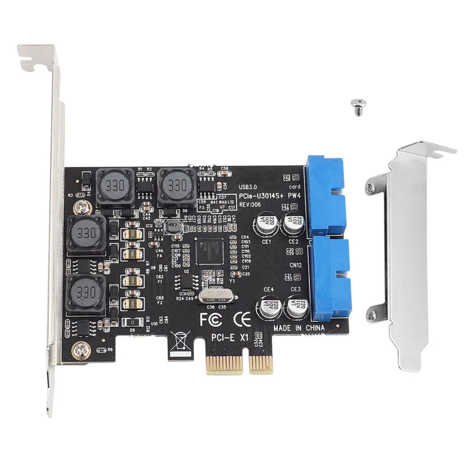 NEW PCIE to Internal 2 Port 19Pin Header 4 Port USB 3.0 Expansion Card 8cm Low