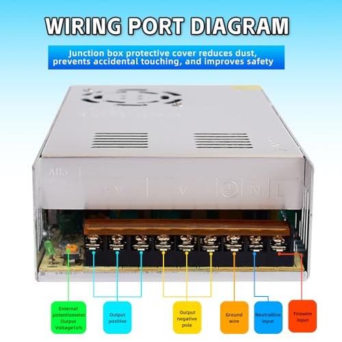 110V AC to 12V DC Transformer, 12V 500W 40A Switching Power Converter, Built
