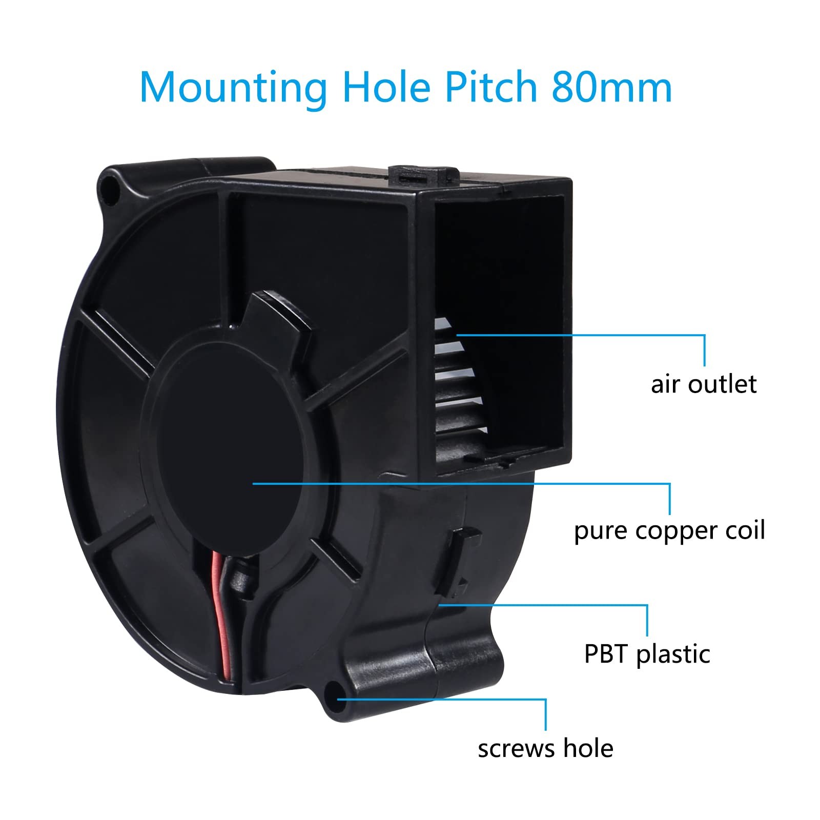 2pcs 7530 Fan 75x30mm Dc 5v 75mm X 30mm Brushless Cooling Fan Replacement Blower