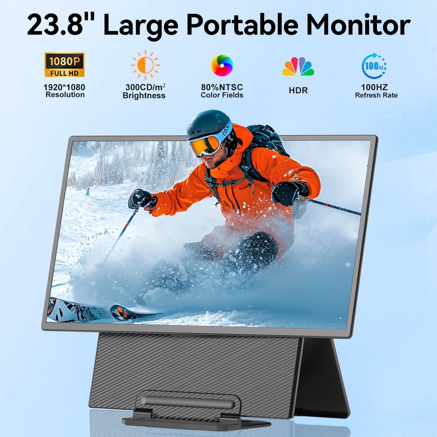 23.8″ Laptop Monitor Rotatable Stand VESA FHD IPS Plug & Play Portable KEFEYA D1