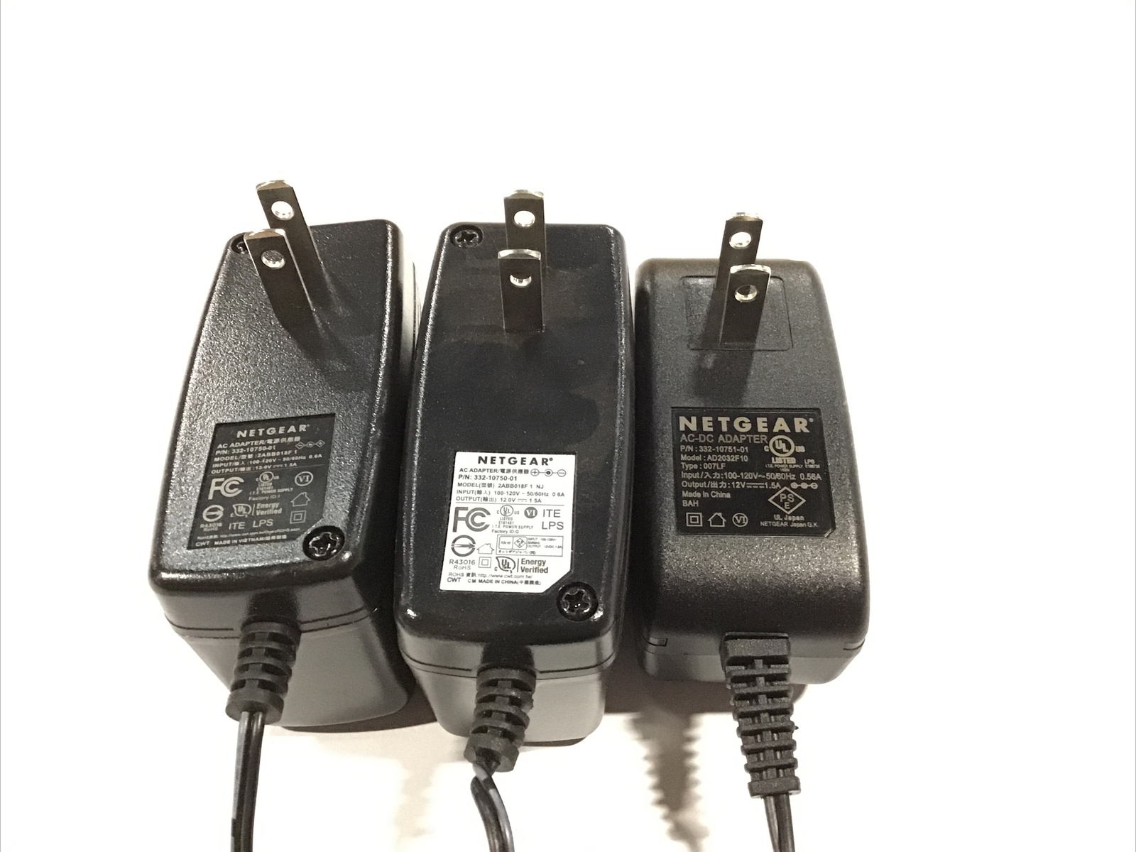 Lot of 10 – NETGEAR 12V 1.5A AC ADAPTER 2ABB018F 332-10927-01 Power Supply 5.5mm