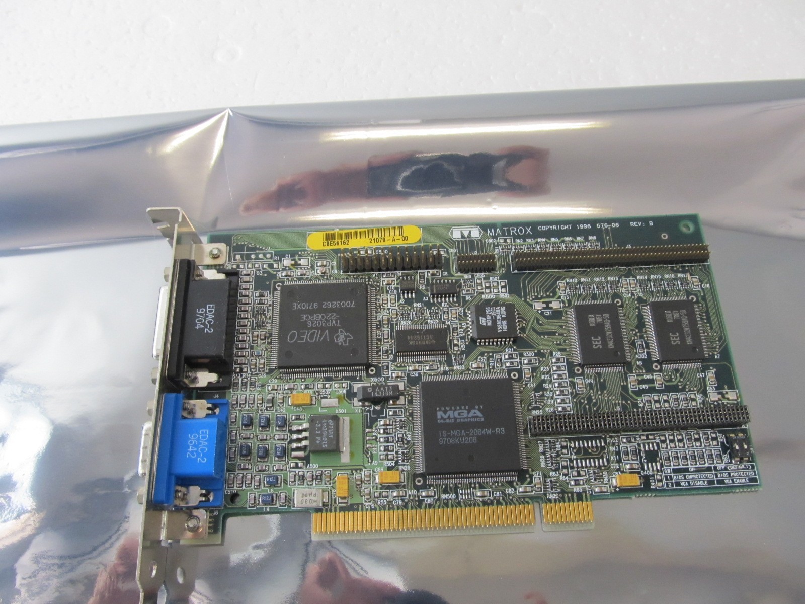 2MB PCI VIDEO CARD, 576-06 MATROX D3568-69006 5064-0285