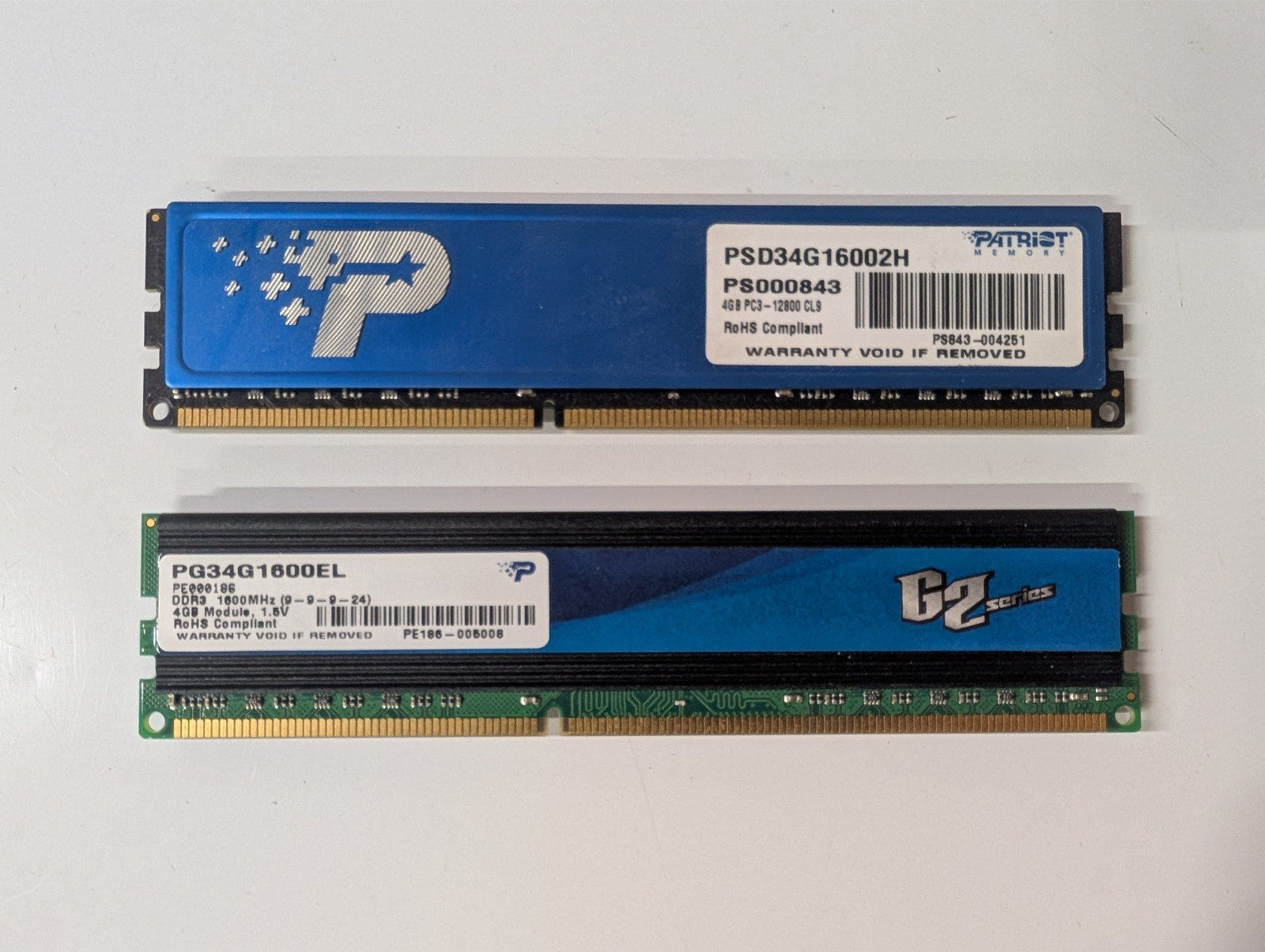 Patriot 8GB (2x4GB) DDR3 1600MHz PC3-12800 Desktop RAM Memory Non-ECC DIMM