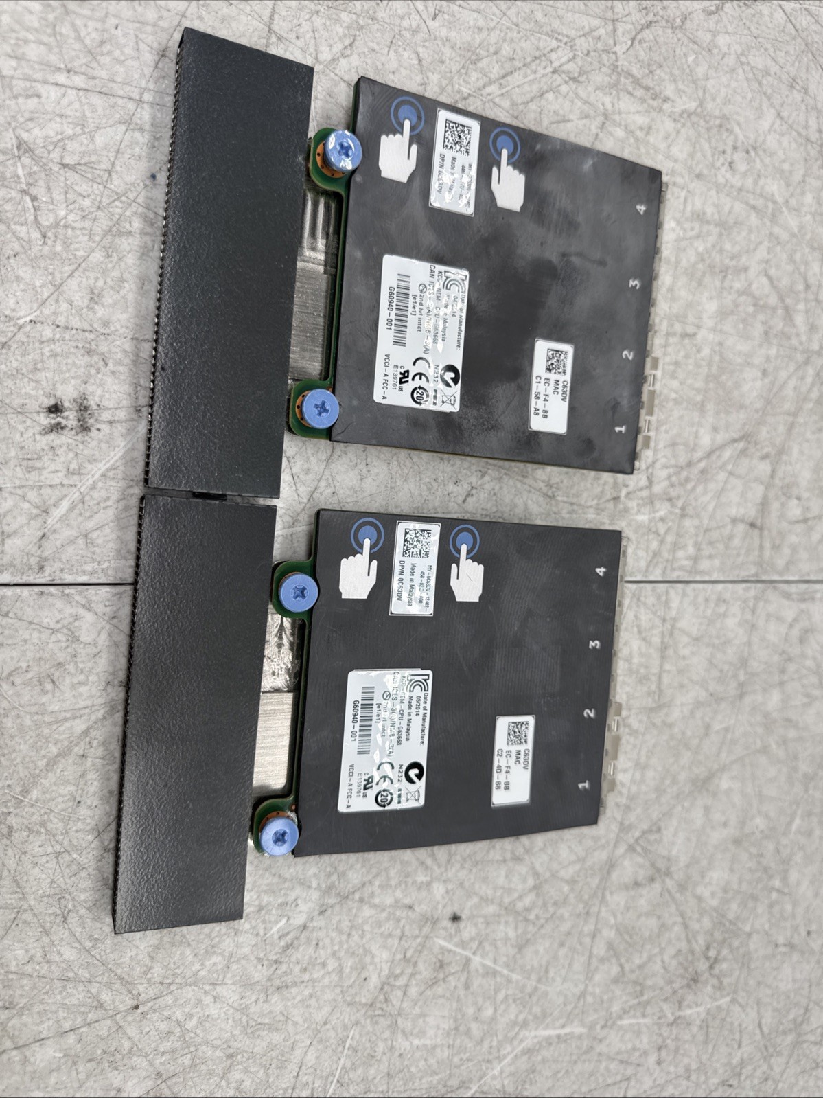 Lot of 2DELL INTEL DUAL PORT 10GB DAUGHTER CARD C63DV 0C63DV