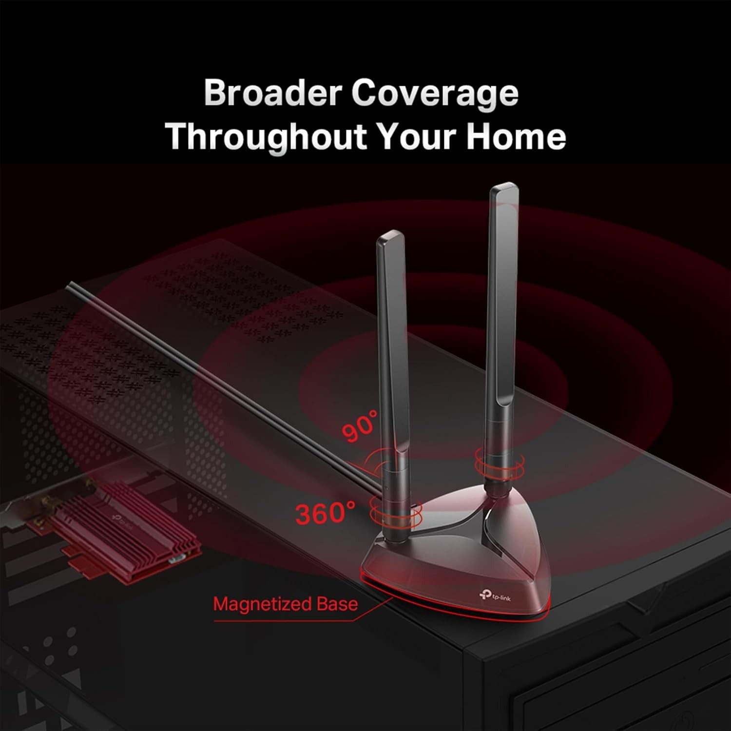 WiFi 6 PCIe Card with Dual Band Support, High-Speed 2400Mbps for Desktops