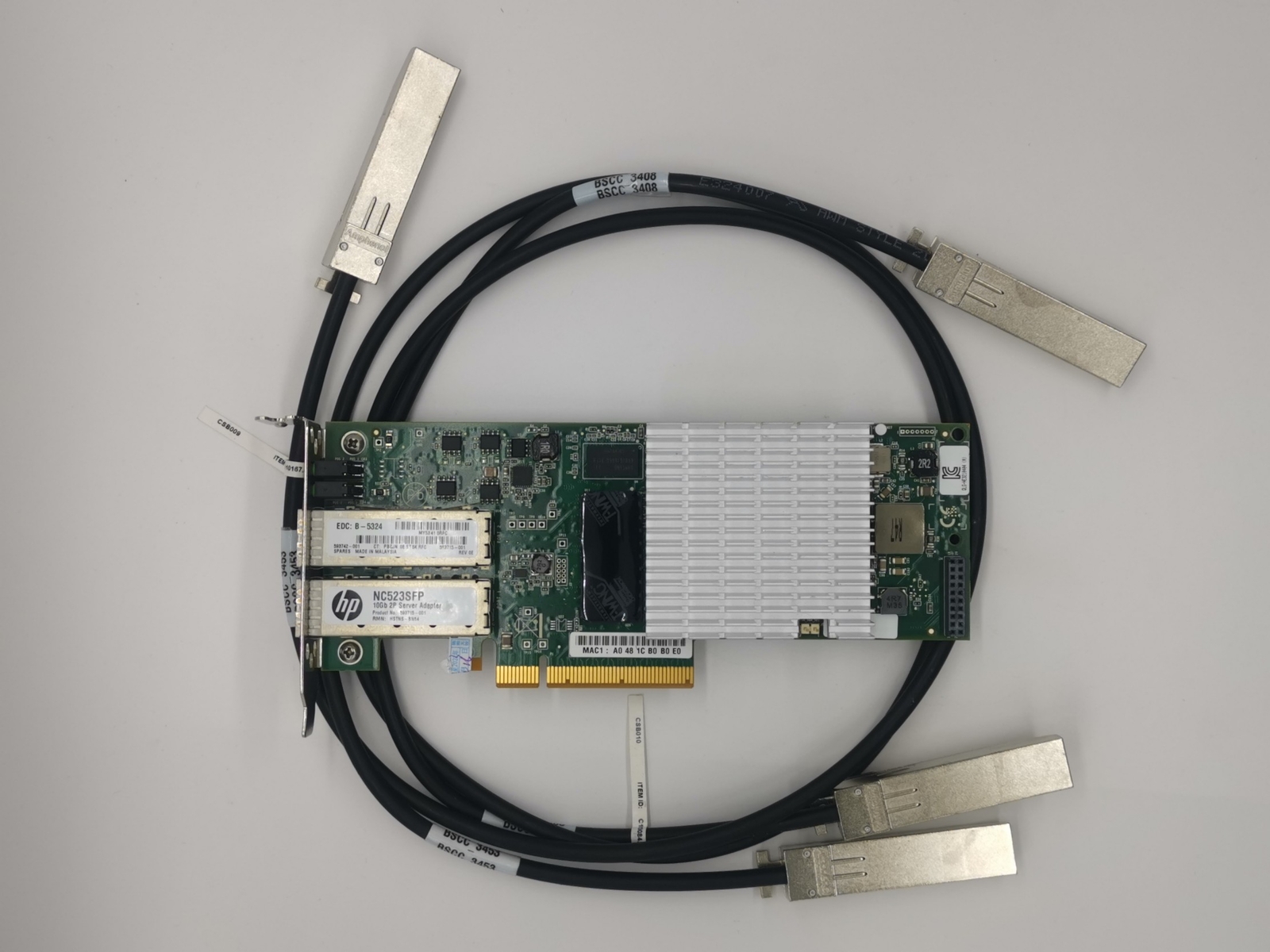 HP NC523SFP 593742-001 593715-001 10Gb network card +2PCS SFP+ Cable