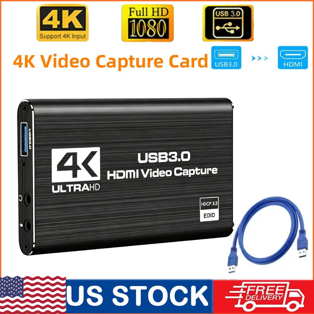 4K Audio Video Capture Card USB 3.0 HDMI Video Capture Device Full HD Recording