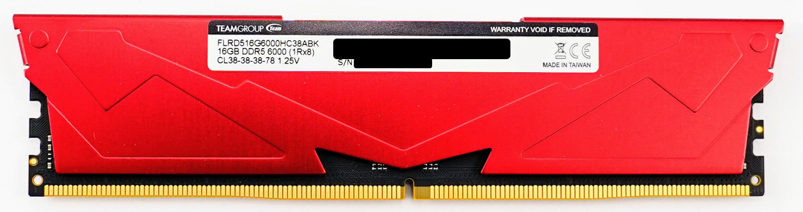 TeamGroup T-FORCE VULCAN 16GB DDR5 6000MHz 1Rx8 Desktop RAM FLRD516G6000HC38ABK