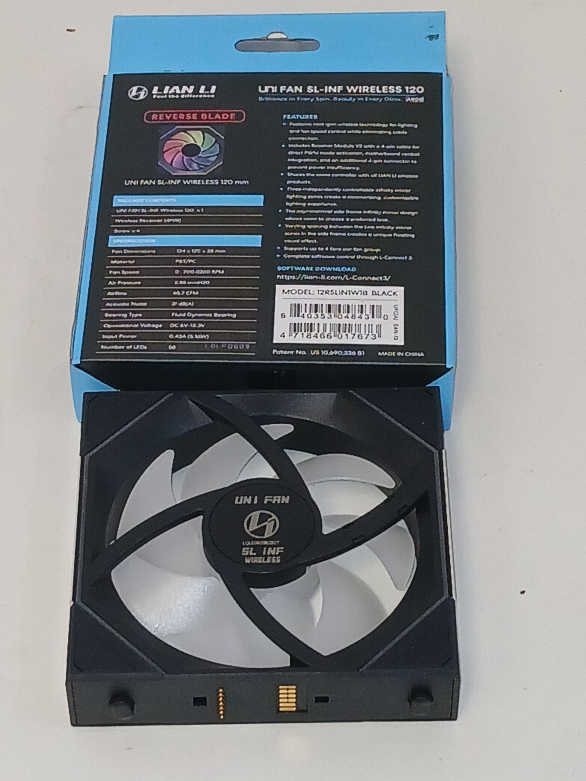 Untested Lian Li SL-INF Wireless 120 Reverse Blade – BLACK – FAN ONLY